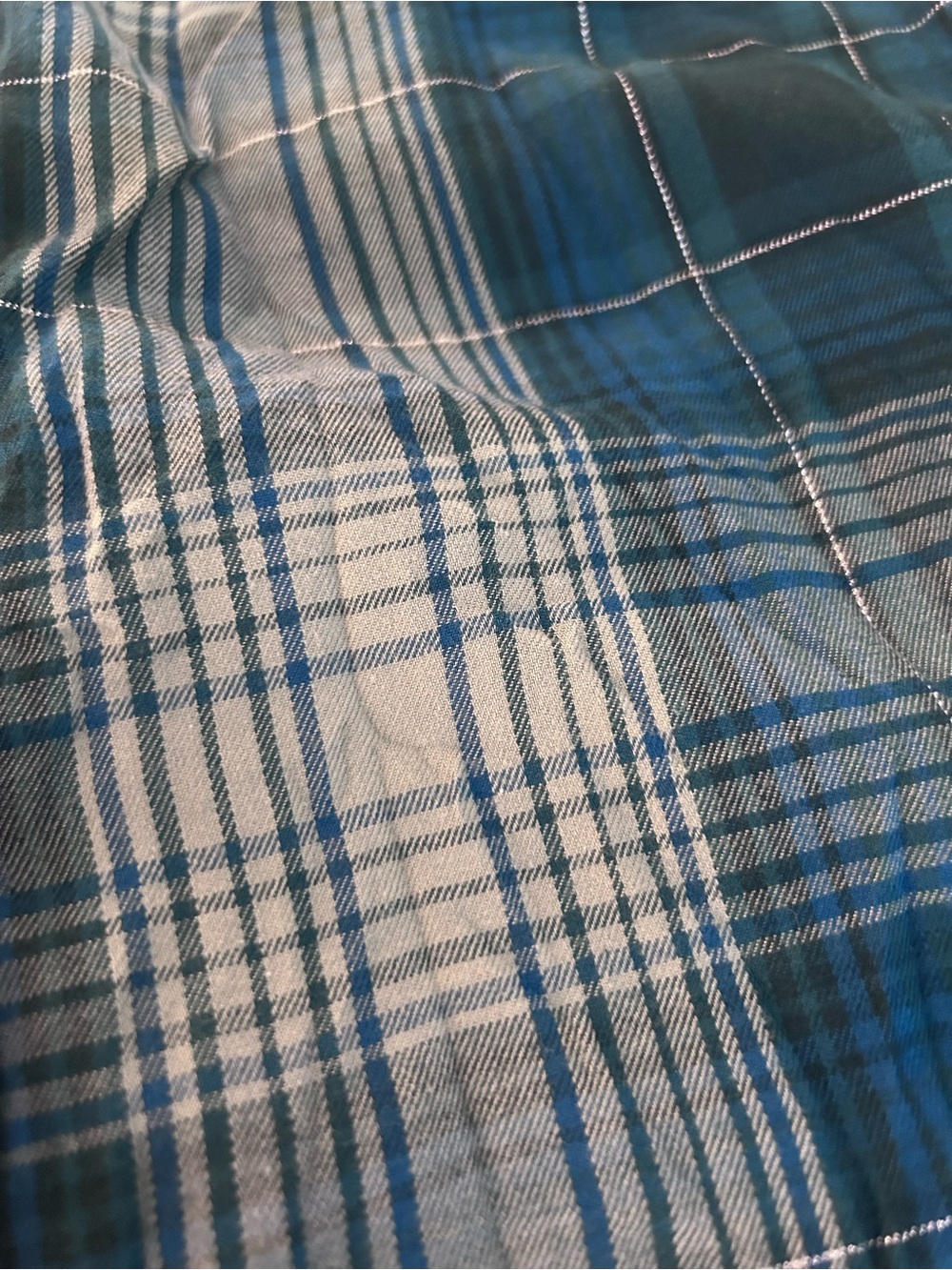 Victoria's Secret Teal and Blue Plaid Button-Down Pajama Loungewear Set. Size L - Picture 4 of 9